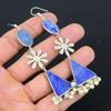 Daughters Day Deal 925 Silver Lapis Lazuli Stone New Dangling Earrings Jewelry