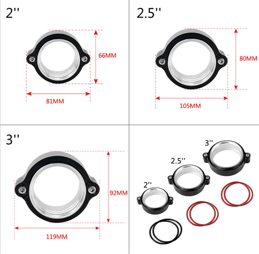 CNC Aluminum Exhaust Clamp Flange Assembly For 2.5 Inch Turbo Dump Pipe Downipes
