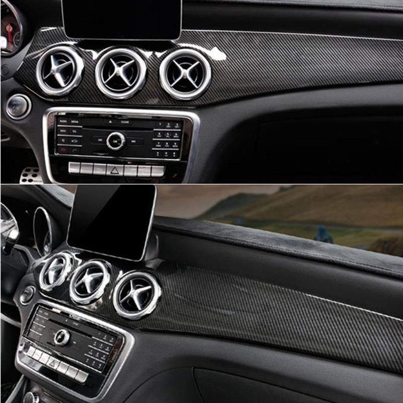 Carbon Fiber Dashboard Center Console Air Condition Panel Decoration for Mercedes Benz W176 GLA X156 CLA C117 2013-
