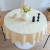 Rural Dining Table Fabric Tassel Cotton And Linen Color Embroidery Long Table Flag Holiday Decoration Cover Cloth