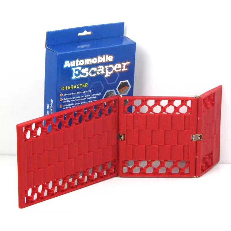 2PCS Portable Foldable Car Escape Mat Non-Slip Pad Fit All-Weather Auto Traction Mat Tire Grip Aid Ideal for Snow Ice Mud