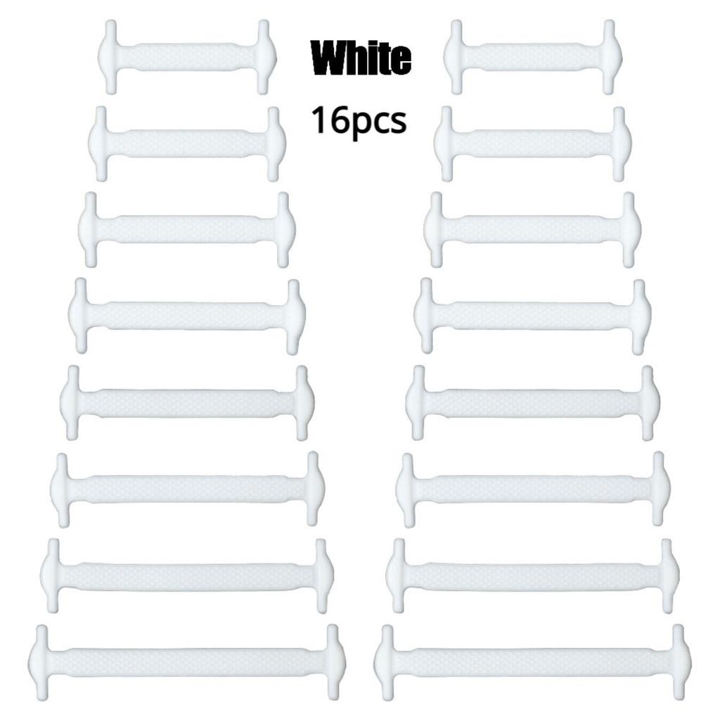 16PCS No Tie Elastic Shoe Laces Soft Silicone Shoelaces for Kids Sneakers Easy Install Replacement Laces Shoe Accessories