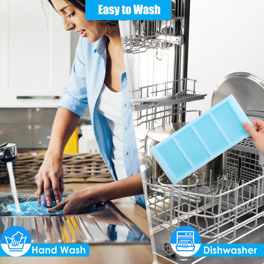 1Pc 2/4 Grids Silicone Freezer Tray Reusable Soup Ice Cube Trays with Lids Leak Proof Food Storage Boxes for Kitchen Accessories