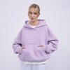 Women's Casual Solid Color Hooded Sweatshirt, European Style, Fitted Waist, Long Sleeves, Short Length, Pullover Style.