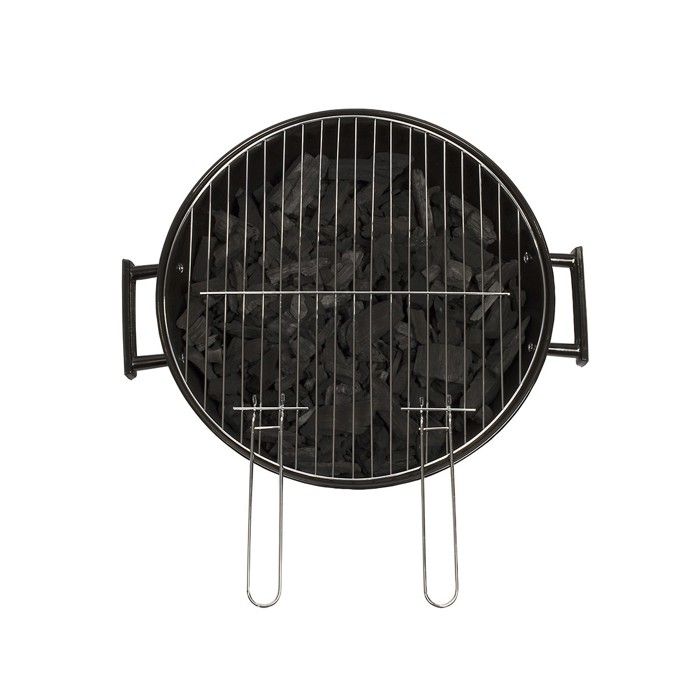 Barbecue À Charbon - LIVOO - DOC172K - Ø41 Cm - Grille En Acier Chromé - Hauteur 69,5 Cm - Poignées - 2 Roues Crantées