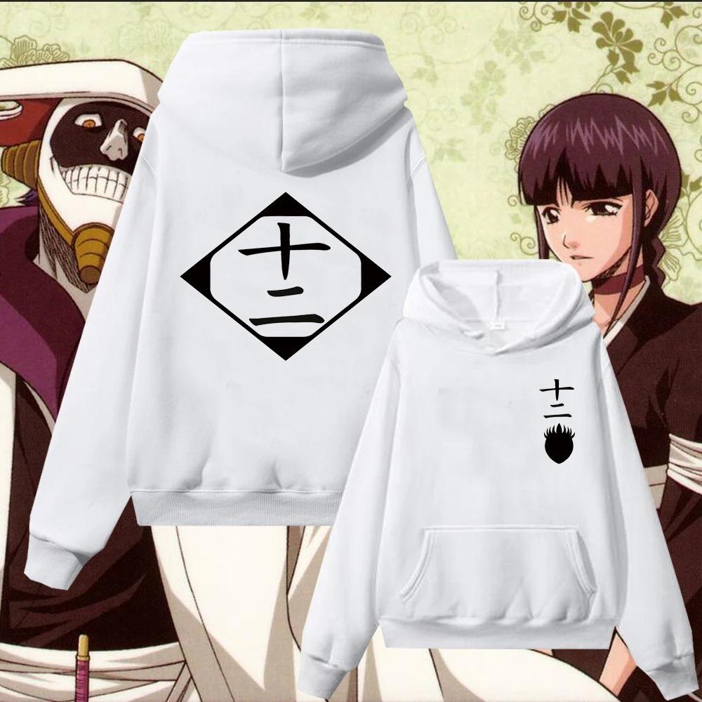Sudadera con Capucha de Anime Harajuku Bleach Cosplay Zaraki Kenpachi Kusajishi Yachiru Sudadera de Algodón Pullover Ropa Streetwear para Hombre Mujer