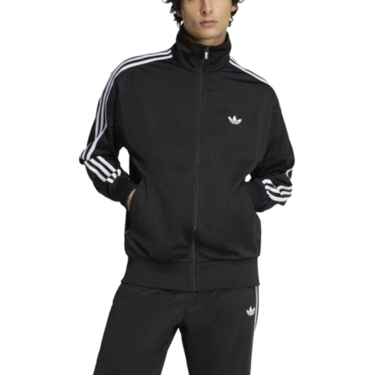 adidas Originals Firebird Adicolor Sport Series Striped Stand Collar Simple Zip Knit Loose Long Sleeve Jacket Men Jacket KD8312