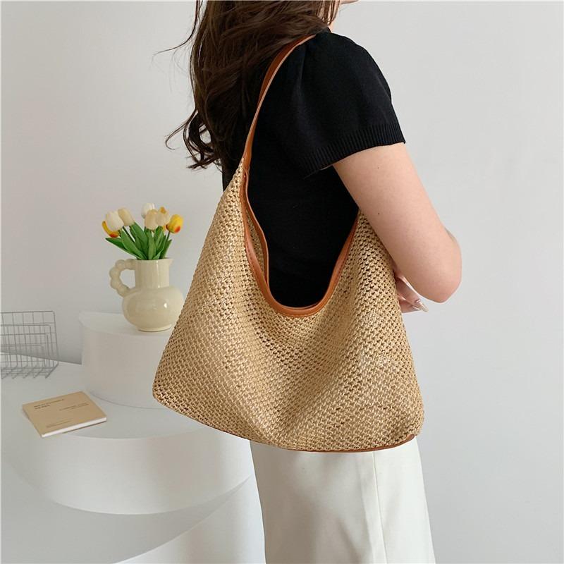 Woven large-capacity fashion handbag New casual bag in Korea Temperament tote bag Underarm bag