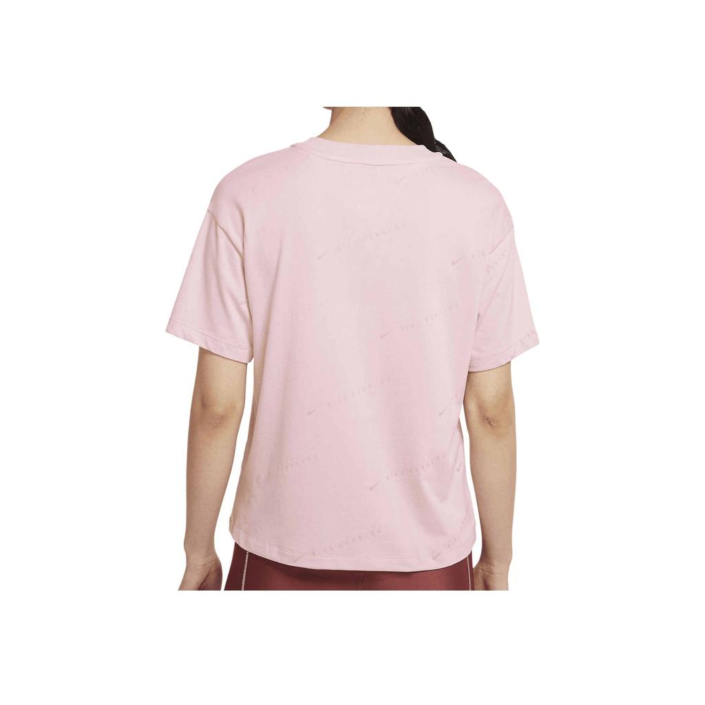 Nike Running Logo Print Pullover Crew Neck Short Sleeve T-Shirt Women T-Shirts Pink DM8679-605