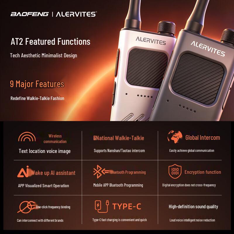 BAOFENG AT2 Professional Bluetooth Walkie Talkie (CN version)