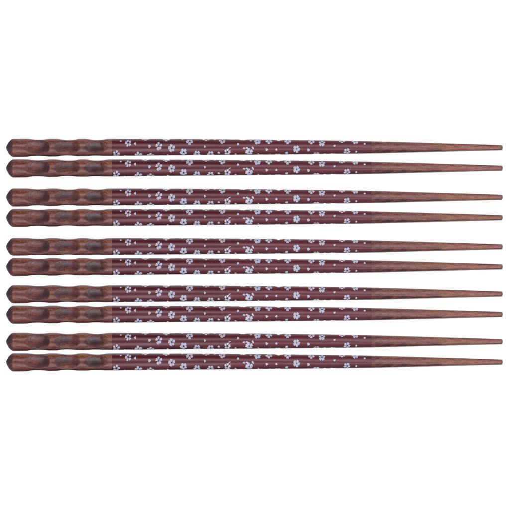 5Pairs Reusable Chopsticks Anti Slip Design Exquisite Pattern Light Comfortable Washable Chopsticks for Parties Weddings