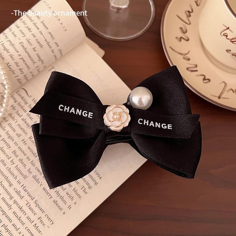 

Элегантная жемчужная заколка для волос «Камелия-бабочка» для женщин — заколка-пучок и заколка-акула flower ponytail clip, 10.5cm чёрный/белый