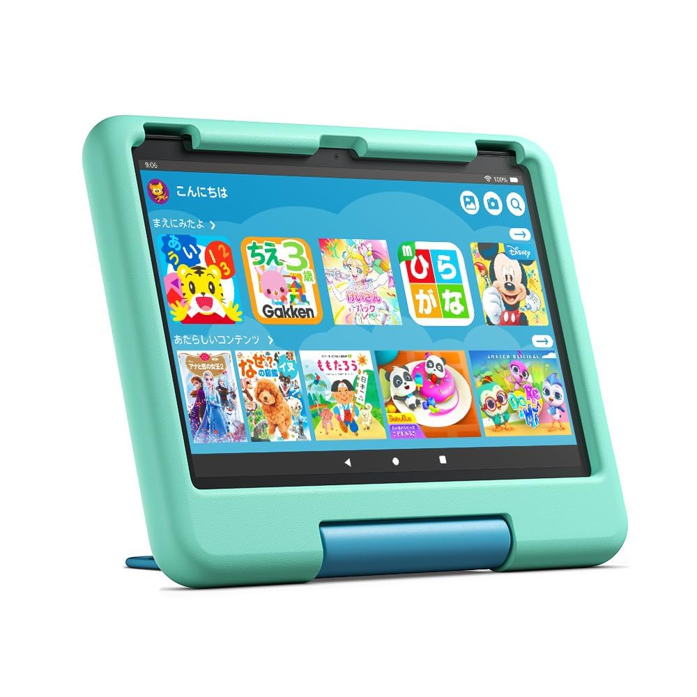 Amazon Fire HD 10 Kids Model Ages 3 and Unlimited Access To Thousands of Content for One Year (10-inch) Green, Up, Kids'