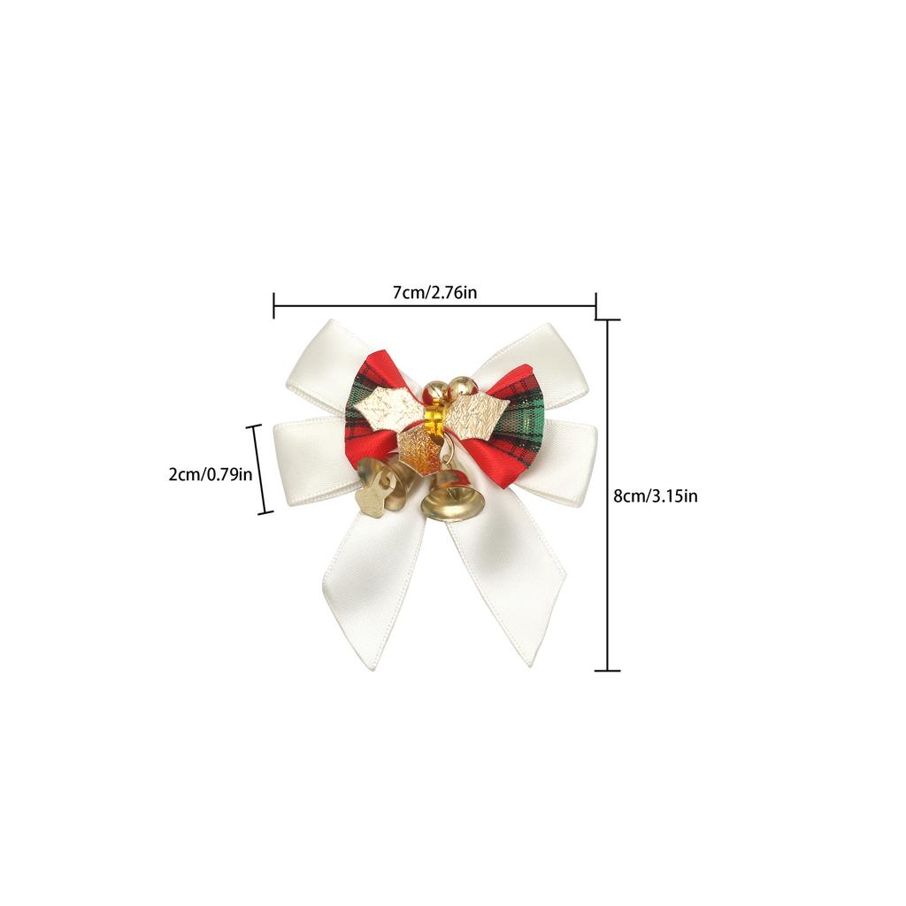 1 Holiday Party Decoration Four-ear Bow Christmas Wreath Pendant Bell Bow Pendant Decoration