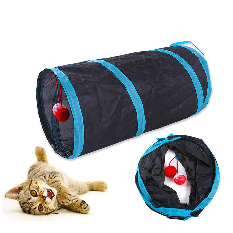 Tunnel pliable pour chat, jouet pour chat, tonneau de forage respirant pour l'intérieur, papier bruyant, fournitures pour animaux de compagnie, tunnel de jeu Cat SY Pass