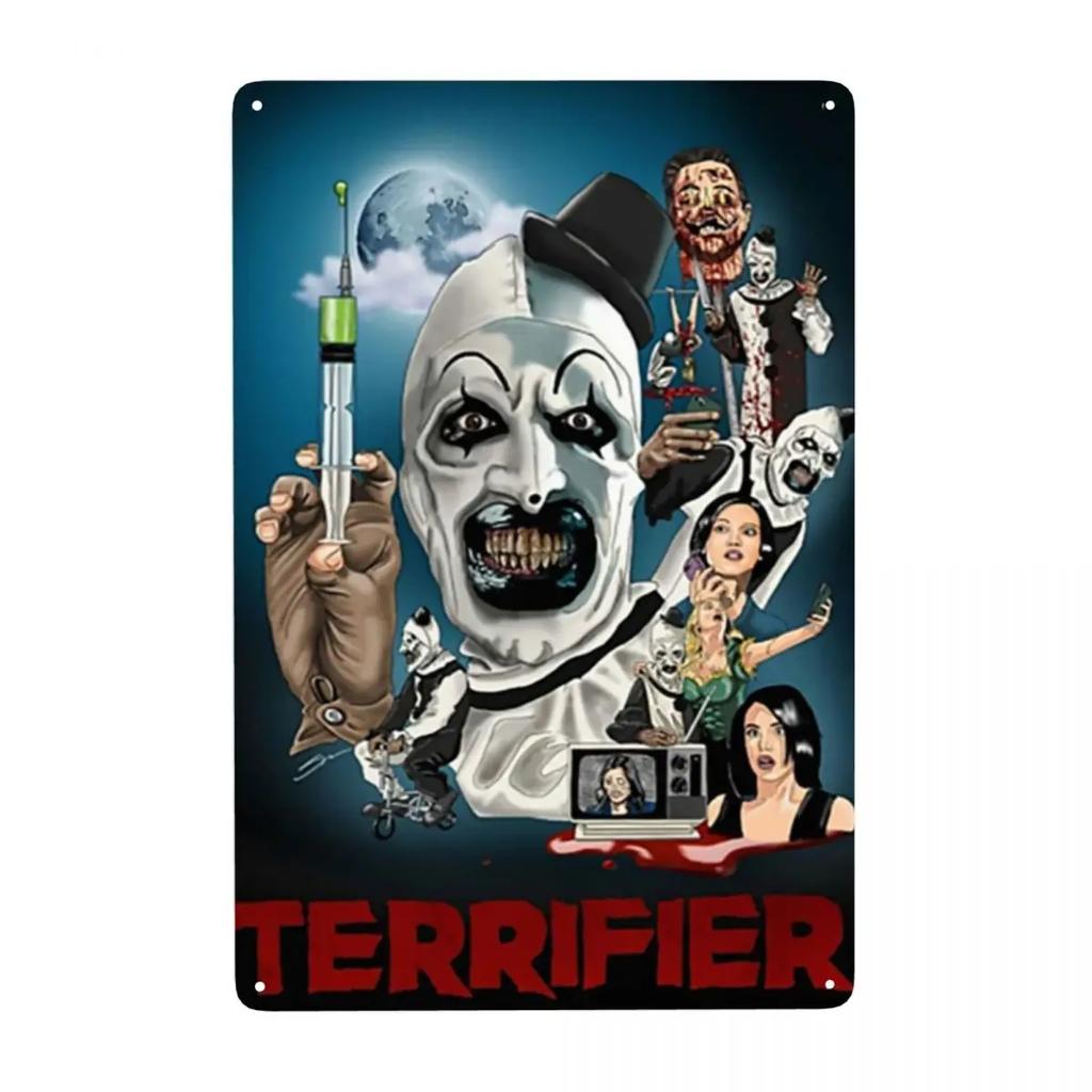 Retro Terrifiers Halloween Horrorfilm Metallschilder Benutzerdefinierte Blechschilder Tor Garten Bars Heimdekor 30x20cm