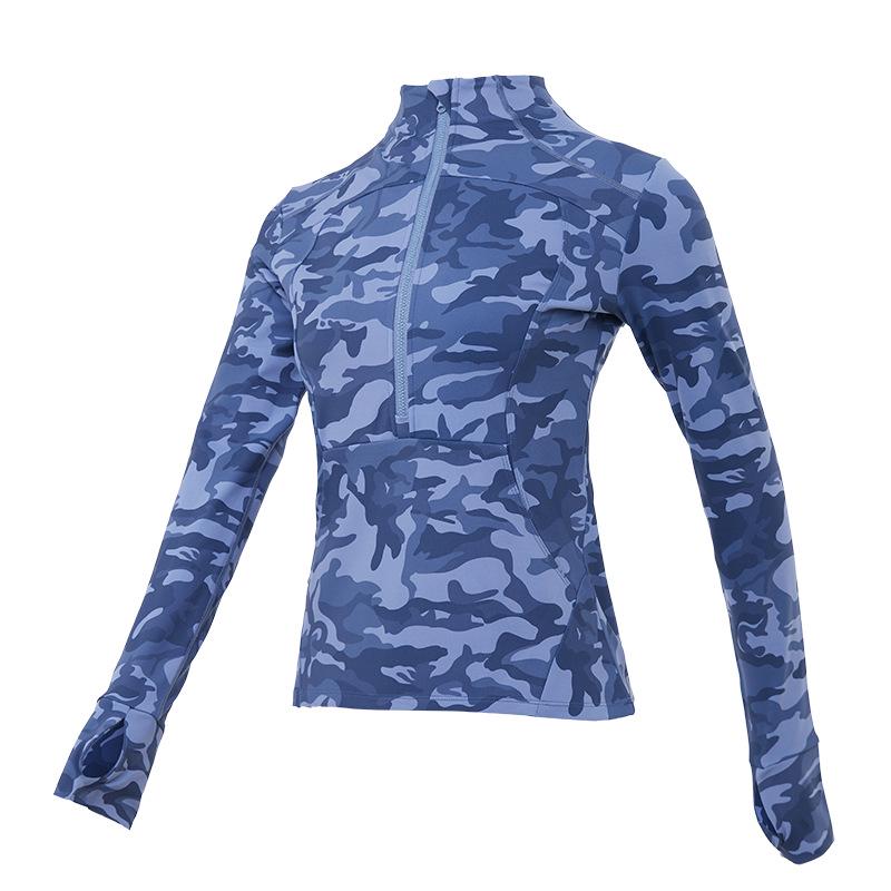 Women s Fleece-Lined Half-Zip Yoga Jacket – Slim-Fit, Quick-Dry, Long-Sleeve Fitness Top for Running (Autumn/Winter) Large