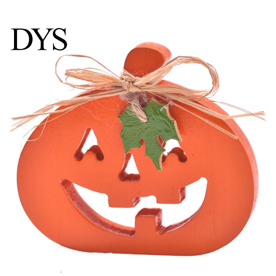 Seasonal Festive Room Ornaments Halloween Indoor Wooden Pumpkin Table Sign, Spooky Tabletop Block Rustic Autumn Centerpiece Tiered Tray for