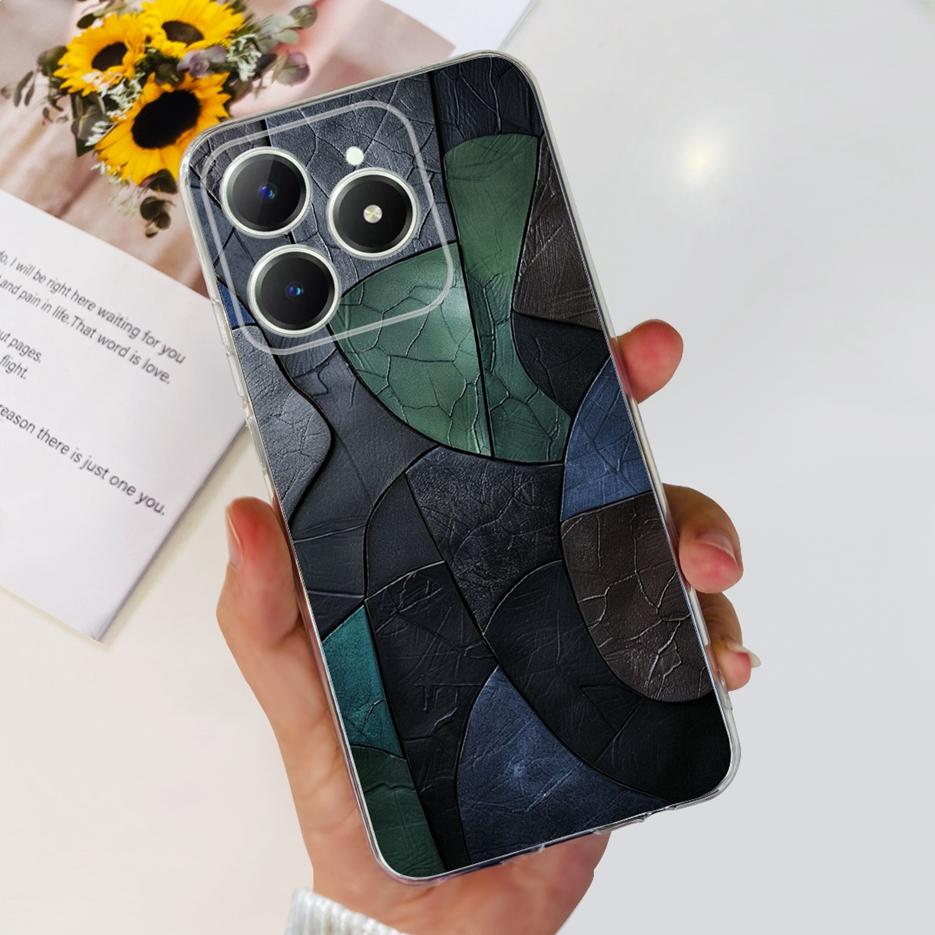 For Realme C61 Case RMX3939 Cute Panda Cartoon Painted Cover Soft Slim Phone Case For Realme C63 C 61 RealmeC61 RealmeC63 Bumper