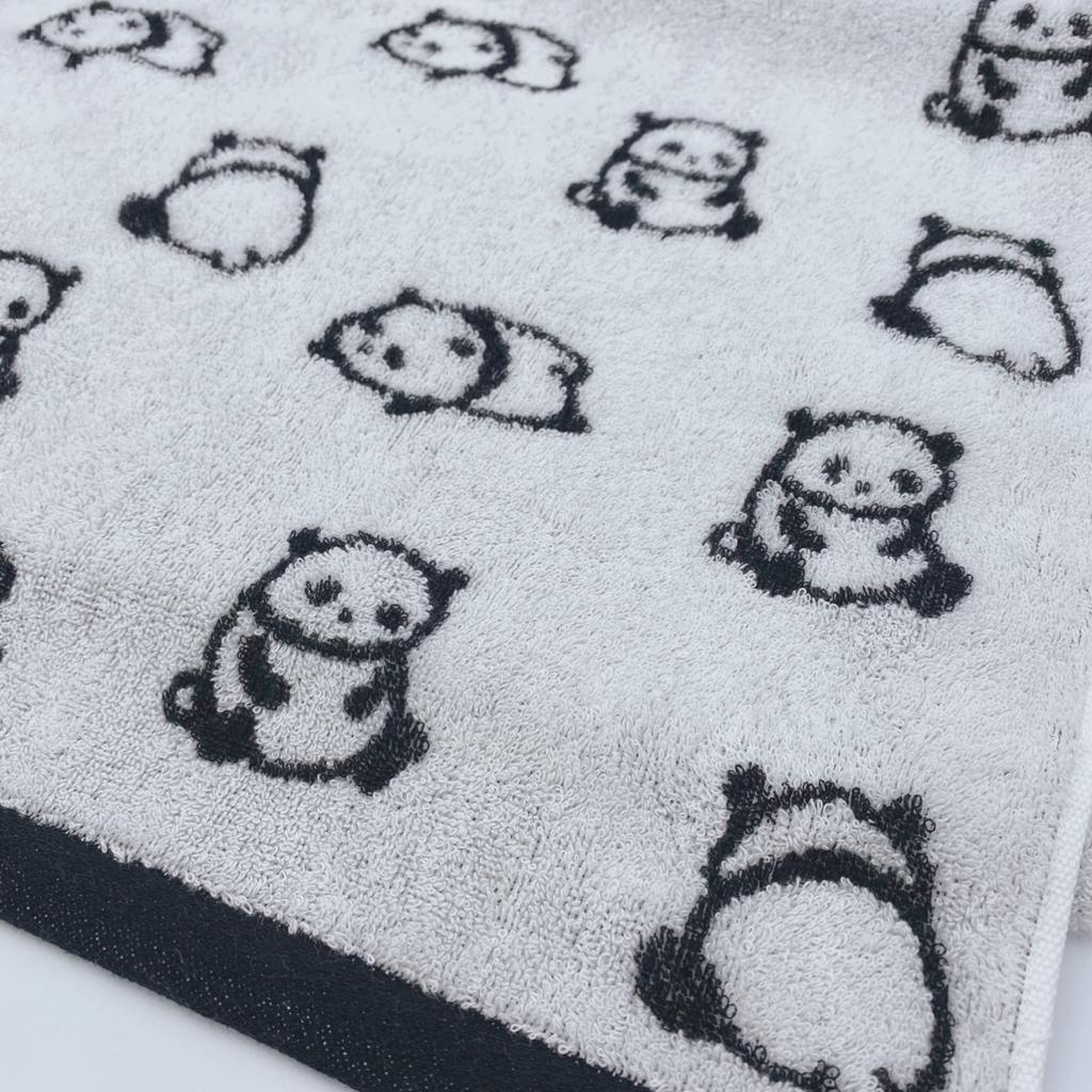 Ręcznik Imabari Mini Kąpielowy 45cm x Panda Wyprodukowano w Panda Idealny do lub jako ręcznik kąpielowy, do twarzy lub duży ręcznik do twarzy Ręcznik Panda, 110cm, Wzór, Japonia, Imabari, 100%