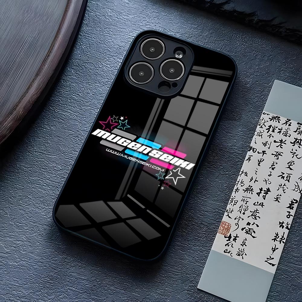 Mugen Seiki Rc Logo Phone Case For IPhone 16 Pro Max 14 15 Plus 13 Mini 11 12 X XR XS 8 7 Plus SE Glass Back Cover