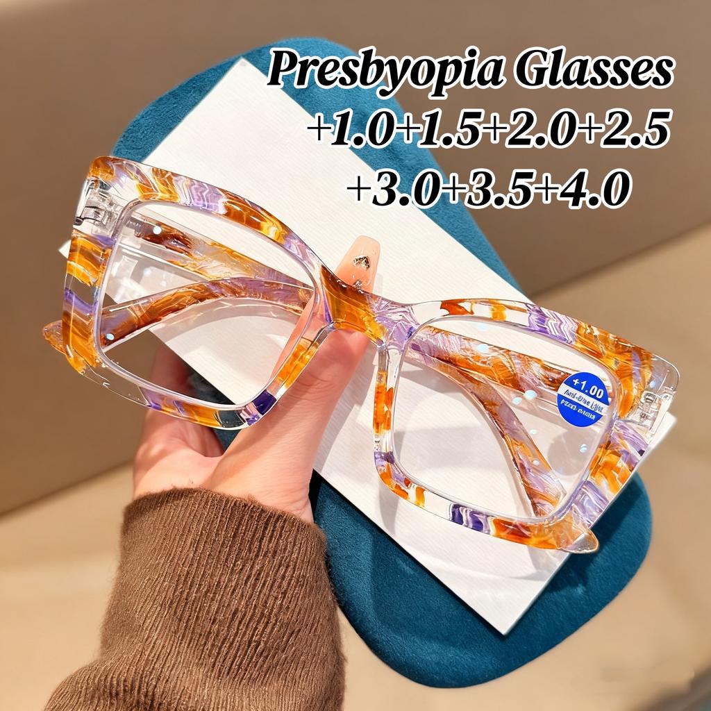 Mode Farbdruck Lesebrille Übergröße Hohe Qualität Anti Blaulicht Alterssichtigkeit Brille Damen Stilvoll Fernsicht Brille