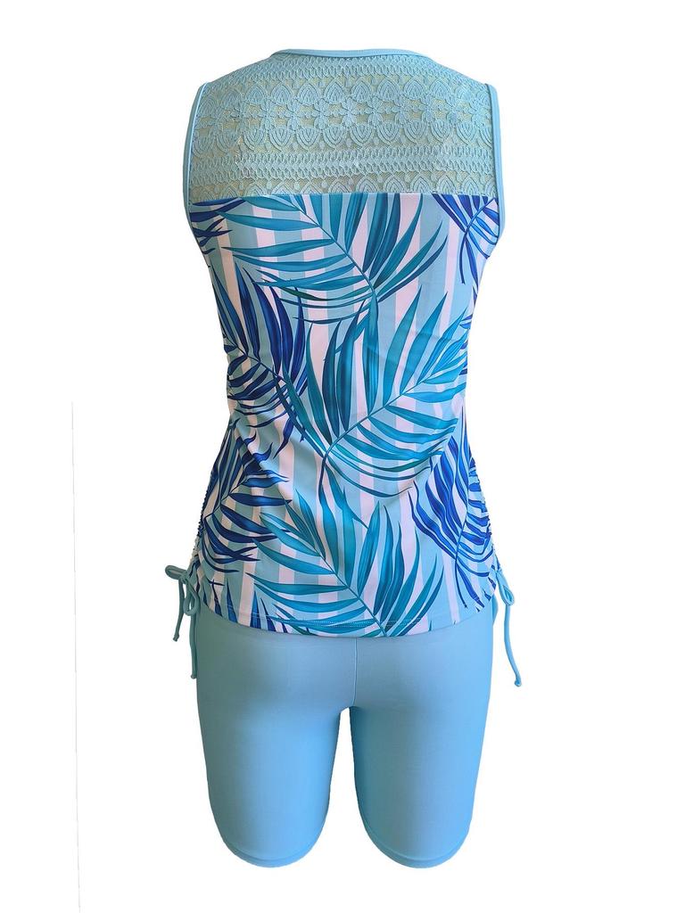 2024 Übergröße Europäischer & Amerikanischer Damen Bedruckter Split Bikini Badeanzug