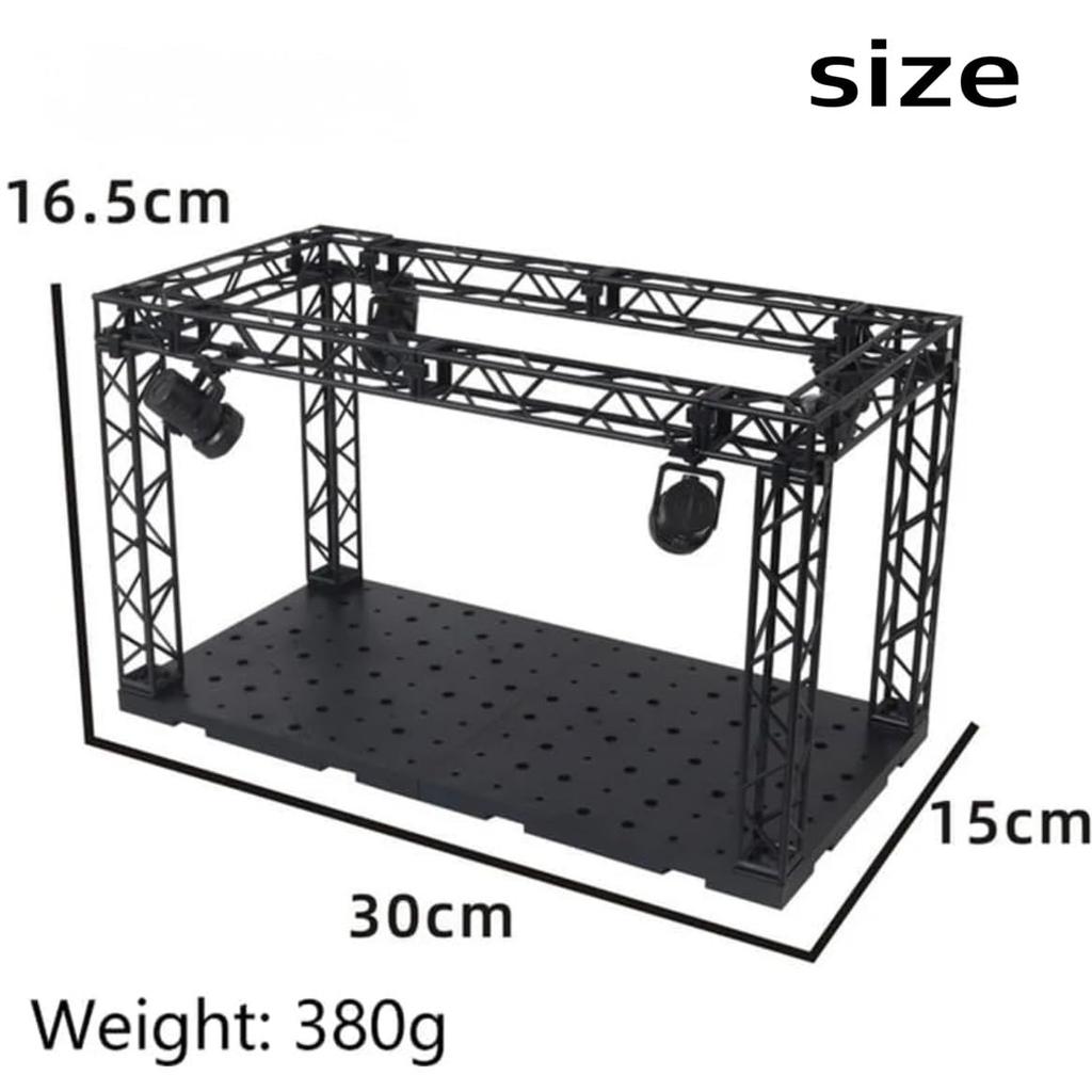 [AYHM] Diorama Base Stage (30cm x 15cm x 16.5cm) Tomica Display Diorama Set with Spotlight, 7-Color Illumination, for Plastic Models, Miniature Cars,