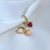 Elegant Red Zircon Heart Teardrop Earrings