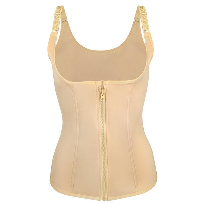Women High Elastic Waist Trainer Zipper Button Tummy Control Shaping Corset