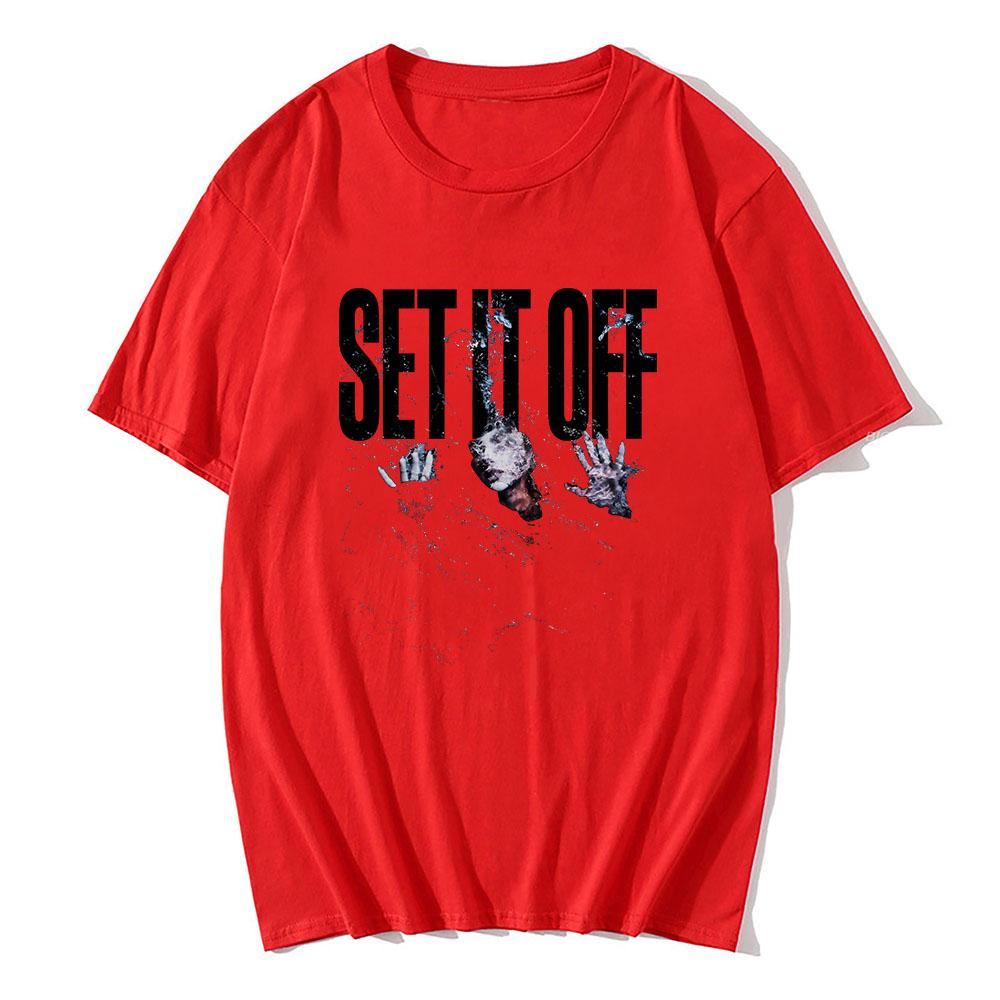 SET IT OFF Rock Band T-shirt Fashion Short Sleeve Male Tshirts Unisex Streetwear Casual Cotton Loose Male Tee-shirt Graphic Tees