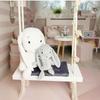 INS Style Kids Swing Chair: Solid Wood Seat with Cushion & Cotton Rope - Perfect for Bedroom Decoration & Baby Entertainment.