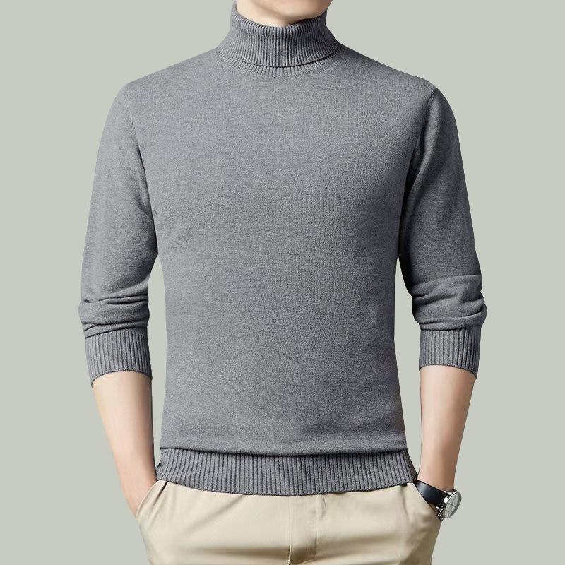 Turtleneck Men's Wool Sweater Autumn and Winter Trend Casual Bottoming Knitted Sweater Fine Imitation Wool Sweater Sweater Men