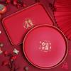 Gold Rimmed Toasting Tea Ceremony Tray for Housewarming Celebrations