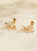 Minimal Piercing 14K Angel Ribbon Earrings