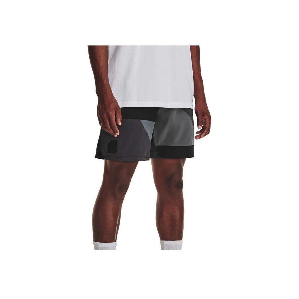 Under Armour Spliced Straight-Leg Sports Casual Shorts Men Bottoms Black 1377306-001