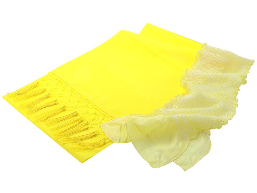 Polyester Shikoki Obiage Yellow [Sarasa] 2-Piece Set,