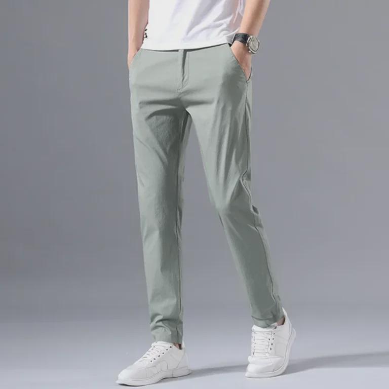 2023 Men's Cotton Stretch Summer Trousers: Youthful Korean-Style Casual Pants for Spring