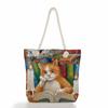 Cute Cat Print Thick Rope Single-shoulder Beach Bag 7211