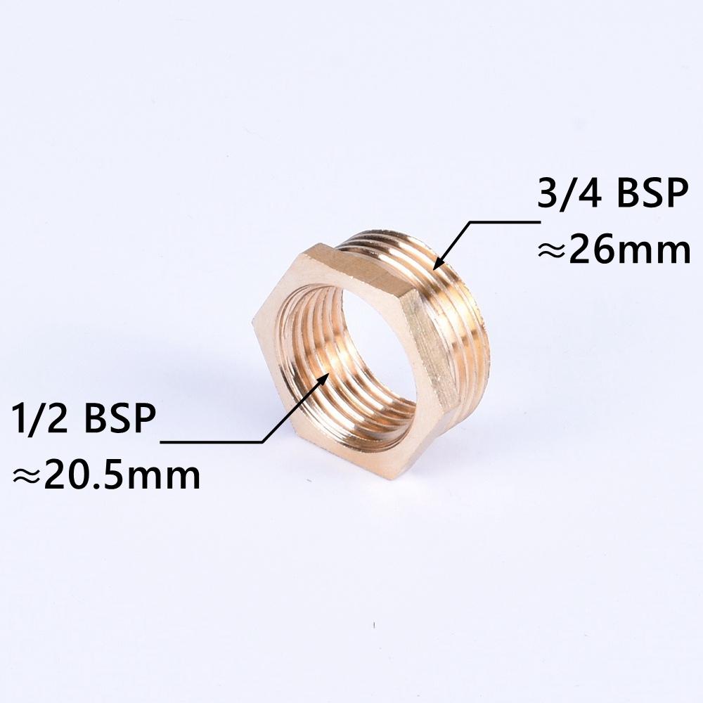 Brass Hex Bushing Reducer Pipe Fitting 1/8 1/4 3/8 1/2 3/4 F To M Threaded Reducing Copper Water Gas Adapter Coupler Connector