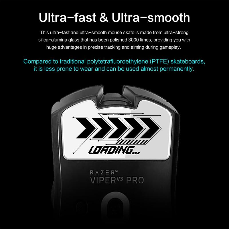Mouse Feet Skates Ultra Strong Flawless Glass Super Fast Smooth Durable Sole For Razer Viper V3 V2 Pro Gaming Mouse