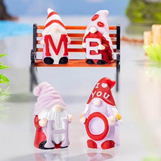 4Pcs Mini Gnome Ornaments Resin Tiny Home Gnomes Collectibles Miniature Gnome Figurines for DIY Craft Fairy Garden Party Favors Supplies