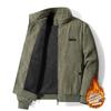Men's Winter Corduroy Jacket with Stand-Up Collar and Lamb Wool Lining - Trendy, Thick, and Casual.