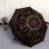 Golden Mandala Patterned Umbrella, Portable 3-Fold Umbrella for Men & Women,Christmas Gift ES83
