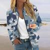 Women's Casual Long Sleeve Quilted Camouflage Print Zipper Jacket With Pockets
