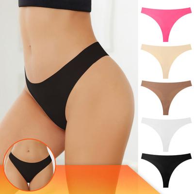 Nahtlose Damen-Tanga-Slips Niedrige Taille Unsichtbar Damen Trainingsunterwäsche Sexy Stretch Weich Atmungsaktiv Slips