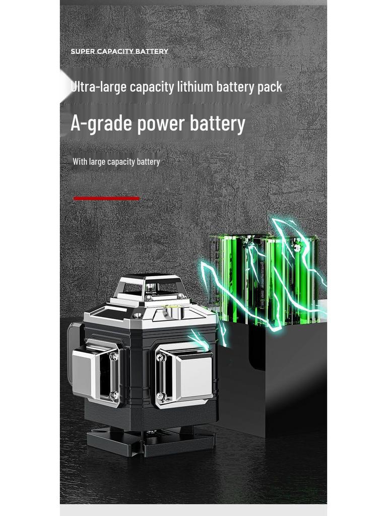 High-Precision 16-Line Green Laser Level with Automatic Projection for Walls and Ground