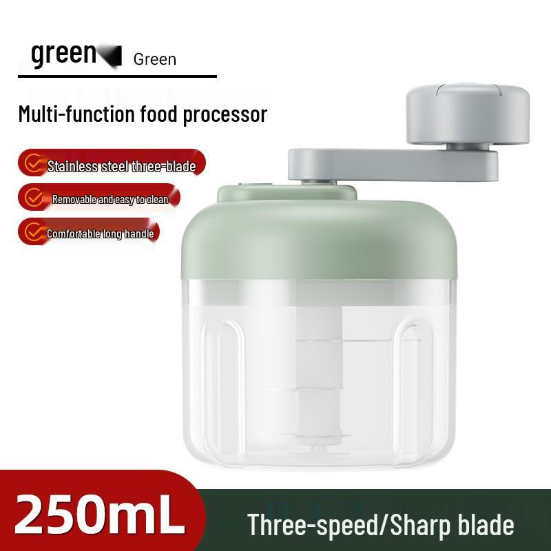 Three-Speed Hand-Cranked Garlic Mincer and Masher: Multi-Function Kitchen Chopper