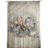 Farm Rooster Chicken Retro Illustration Sheer Curtains for Living Room Tulle for Windows Voile Yarn Short Bedroom Curtains