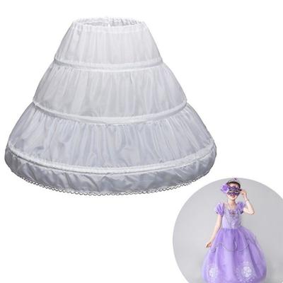 3 Hoops Flower Crinoline Steel Ring Wedding Petticoat Fashion Princess Skirt  Kids Girls